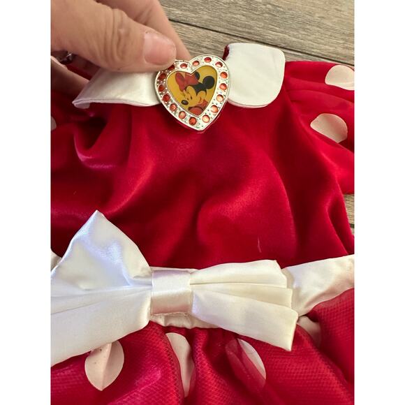 Disney store Girls' Red White Minnie Mouse Costume Polka Dot Dress Size 12 Month - Picture 6 of 6
